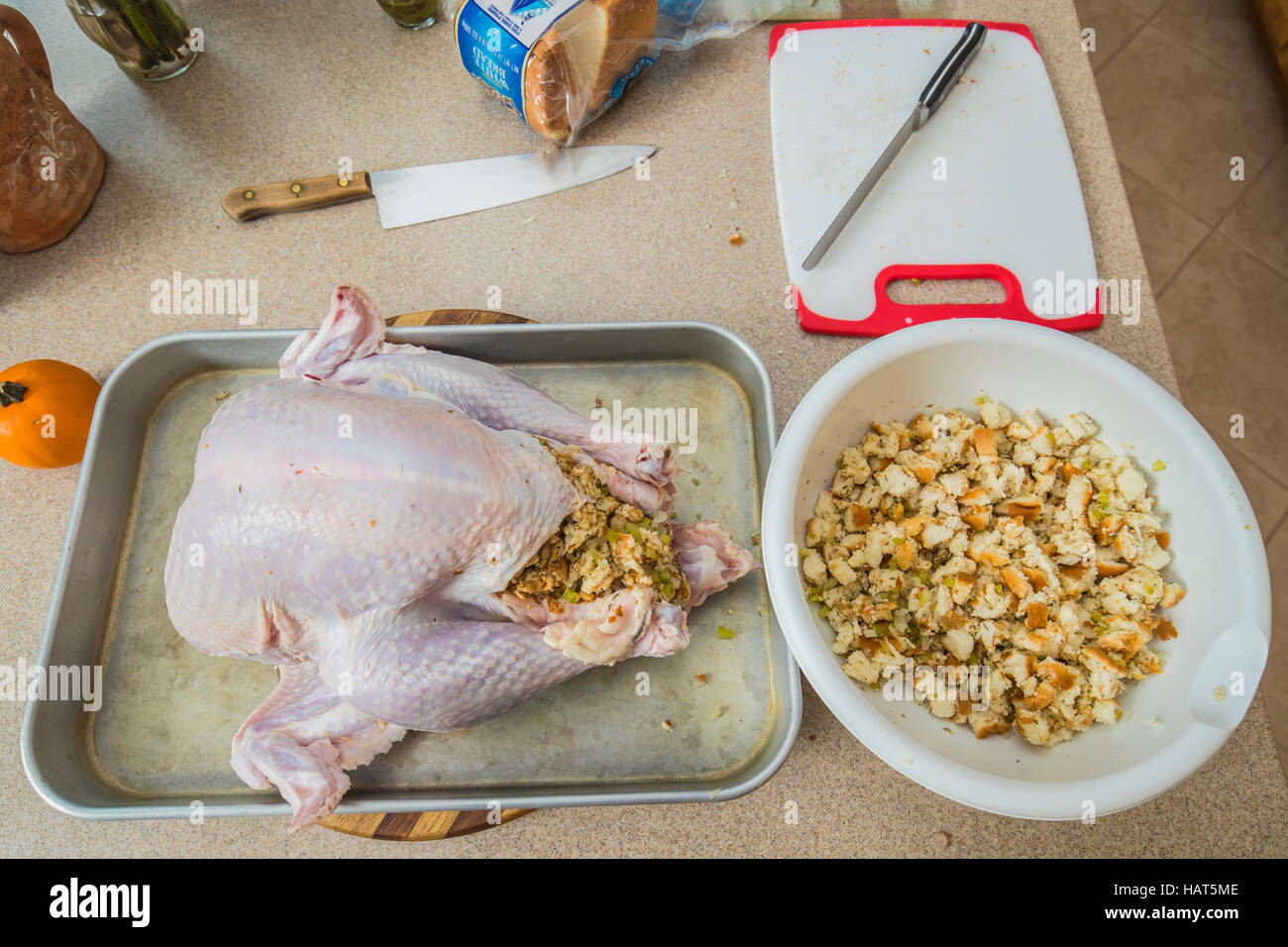 turkey and stuffing for thanksgiving Stock Photo Alamy