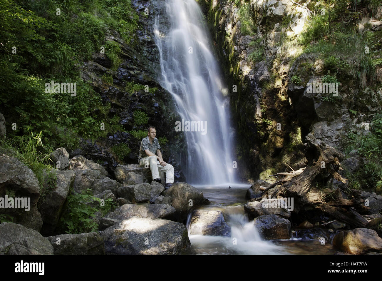 Todtnauer Waterfalls in the Black Forest Stock Photo