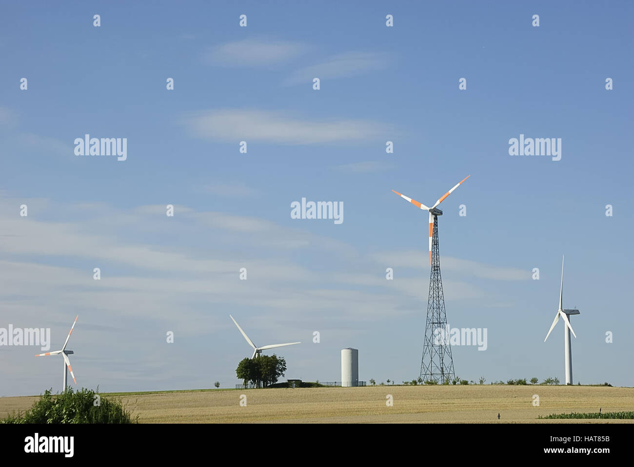 getreide+windrad- cereals+wind turbines Stock Photo