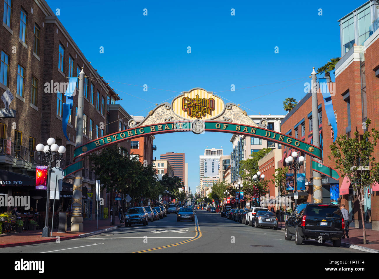 Gaslamp Quarter sign/marquee Downtown San Diego California USA