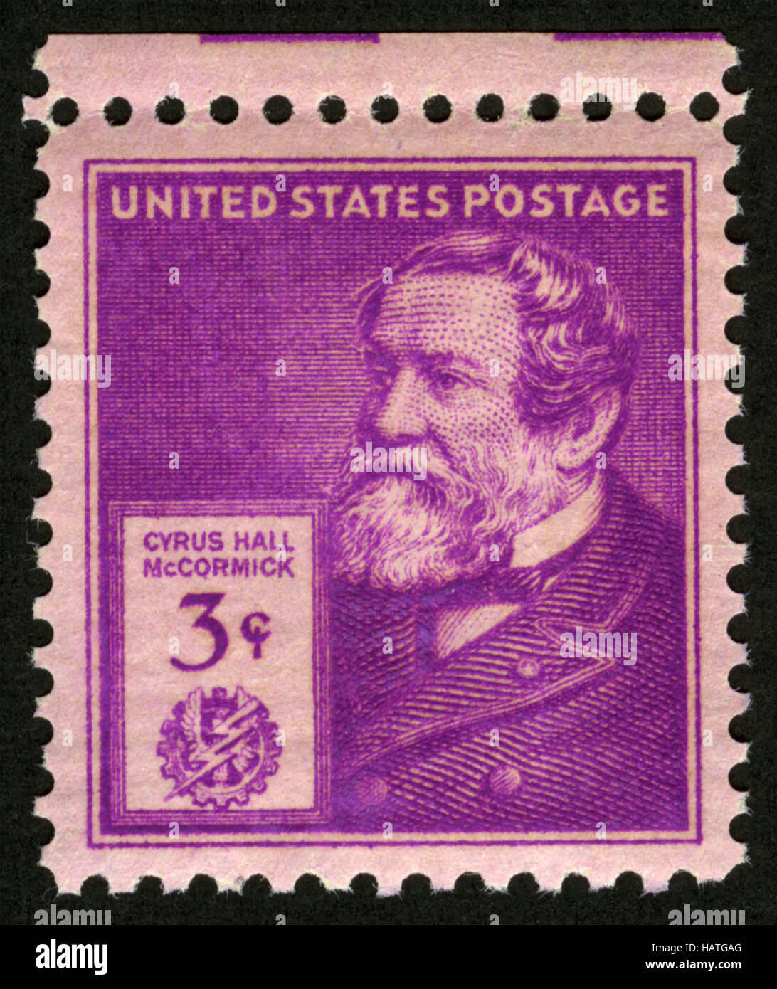 US postage stamp,Cyrus Hall McCormick , American inventor and breeder Stock Photo Alamy
