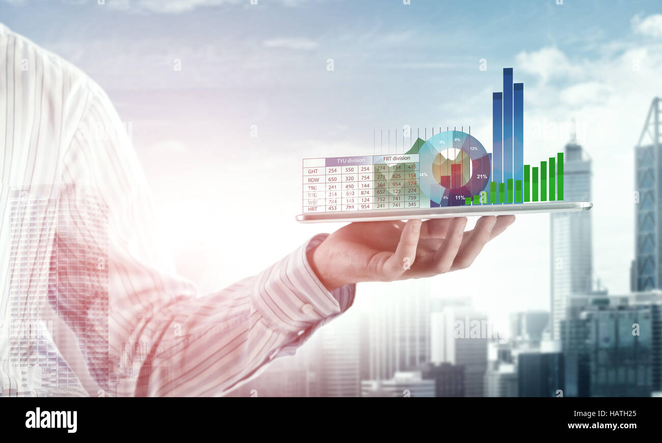 Presenting average sales report stock photo alamy