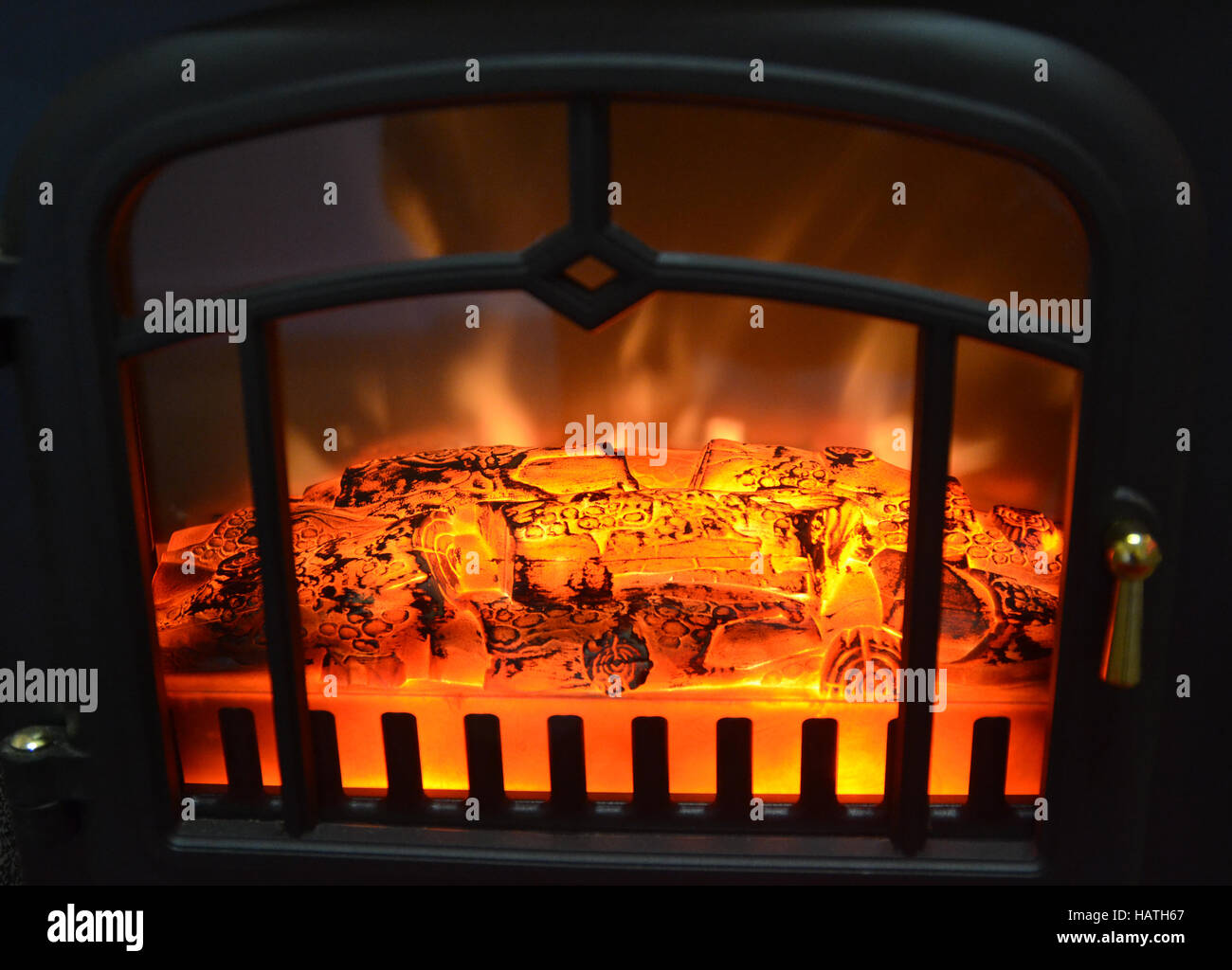 Wood burning stove, fake, UK Stock Photo Alamy