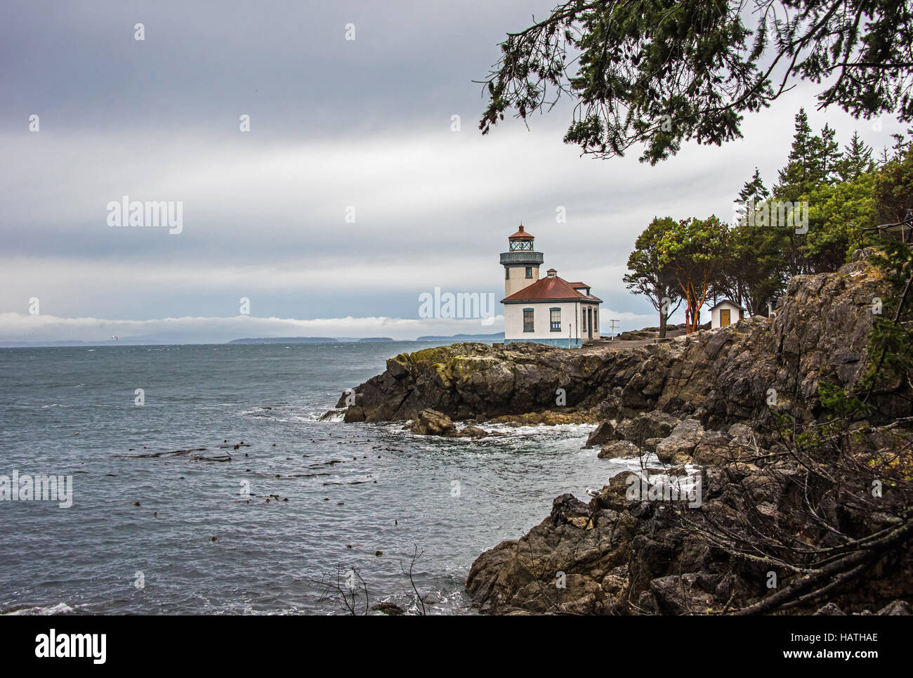 Lime Kiln Lighthouse, Friday harbor, Washington Stock Photo