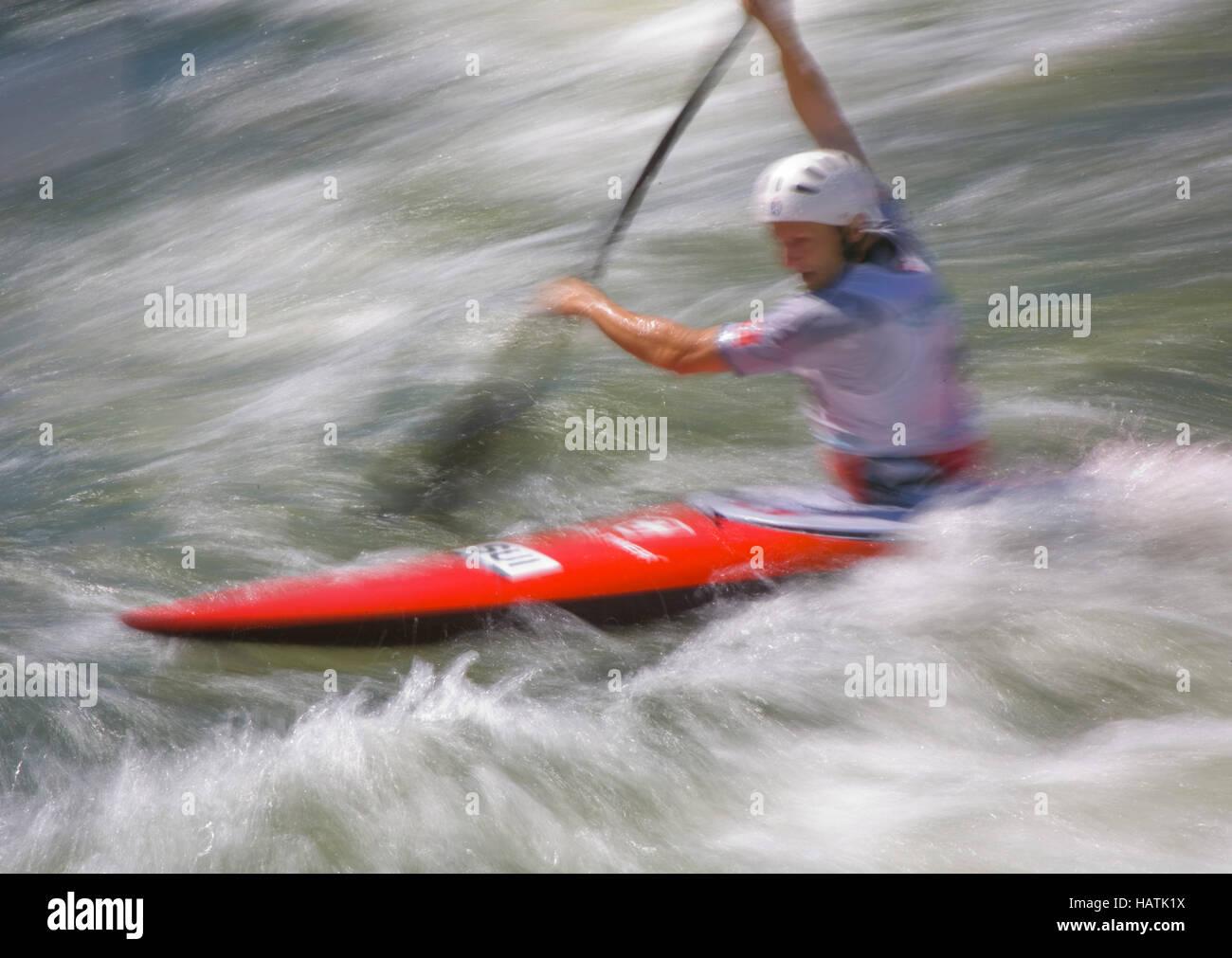 Single canoe, Man, Impression Stock Photo Alamy