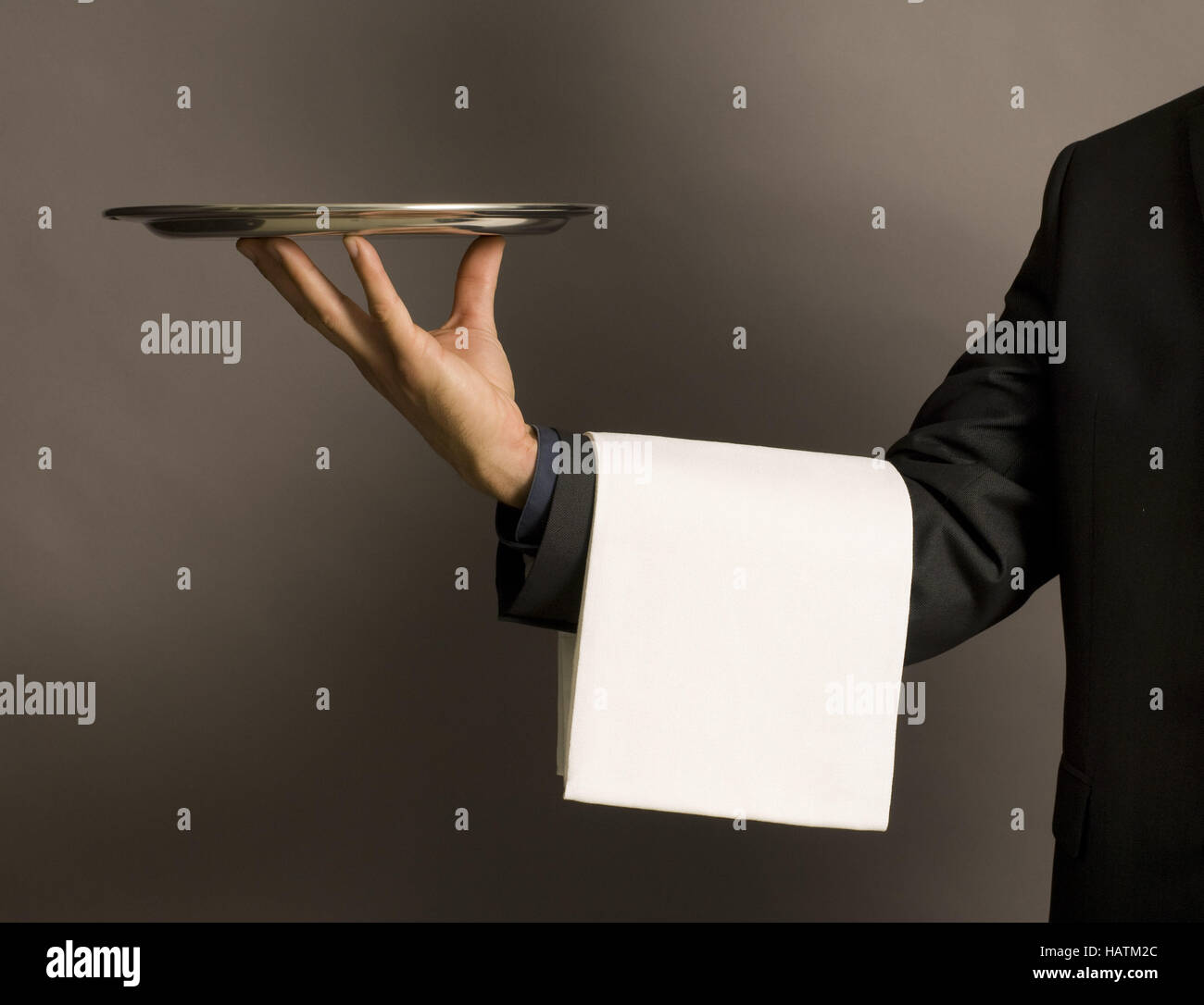 waiter with tray Stock Photo