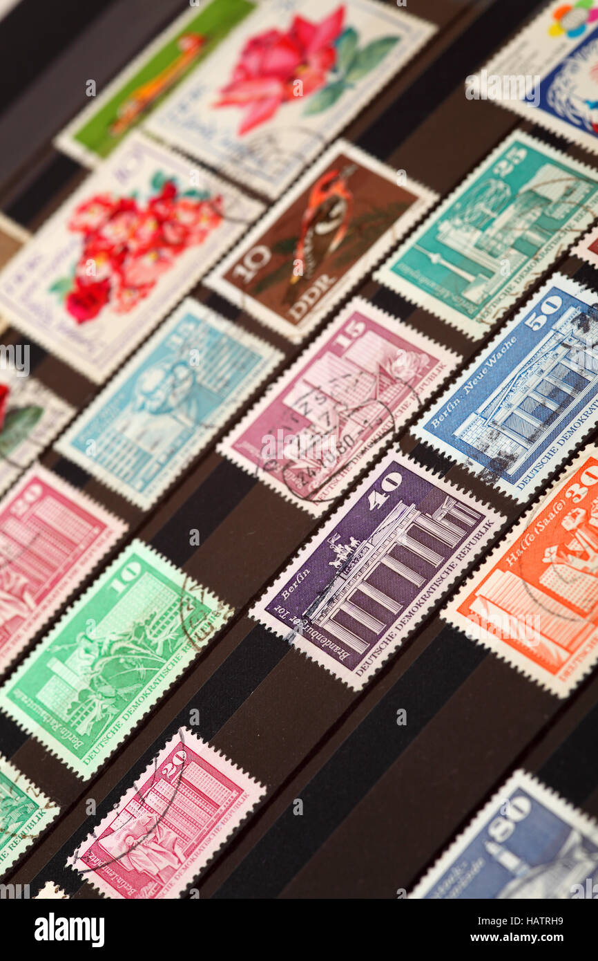 stamp collection Stock Photo