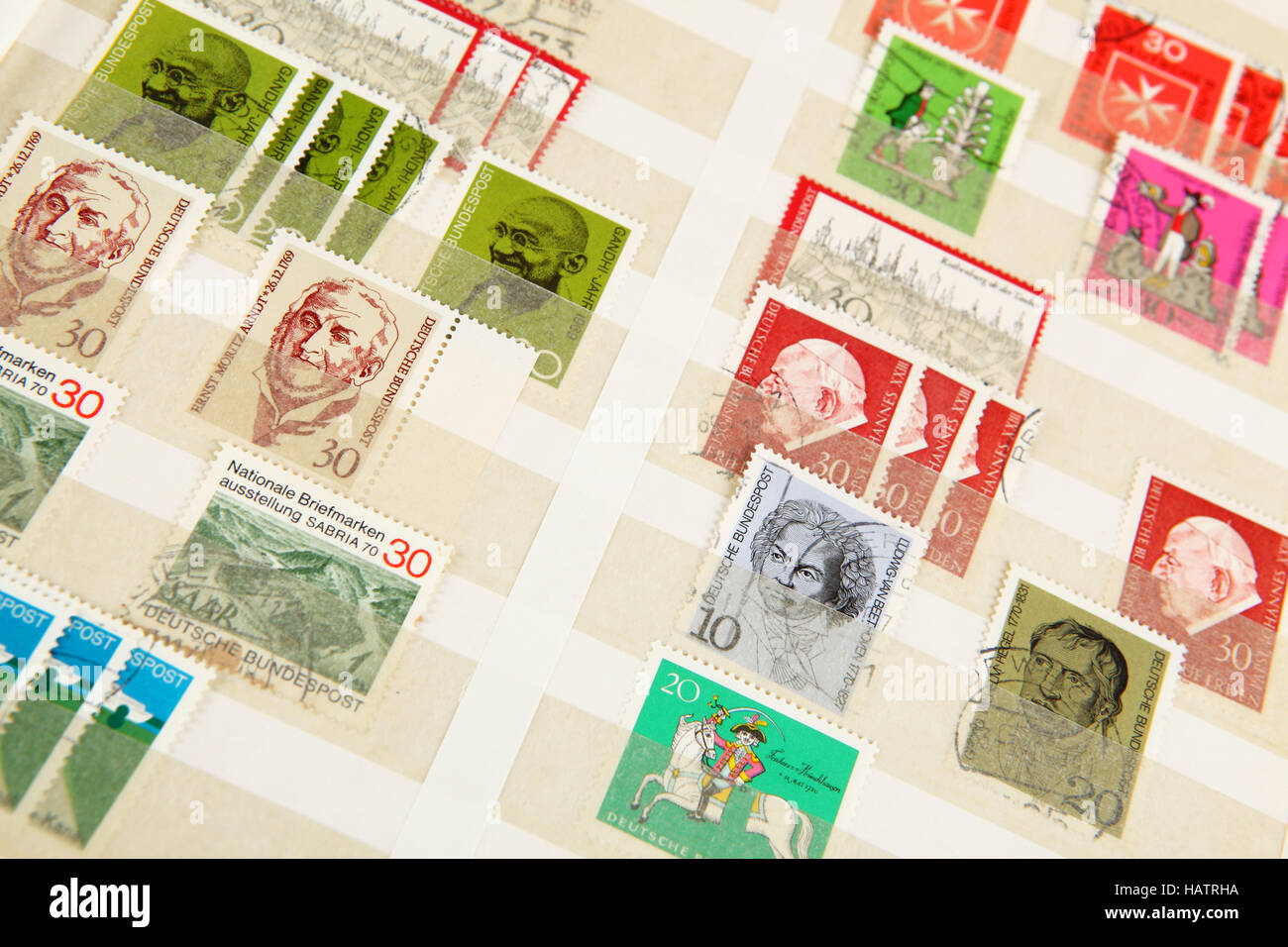 stamp collection Stock Photo