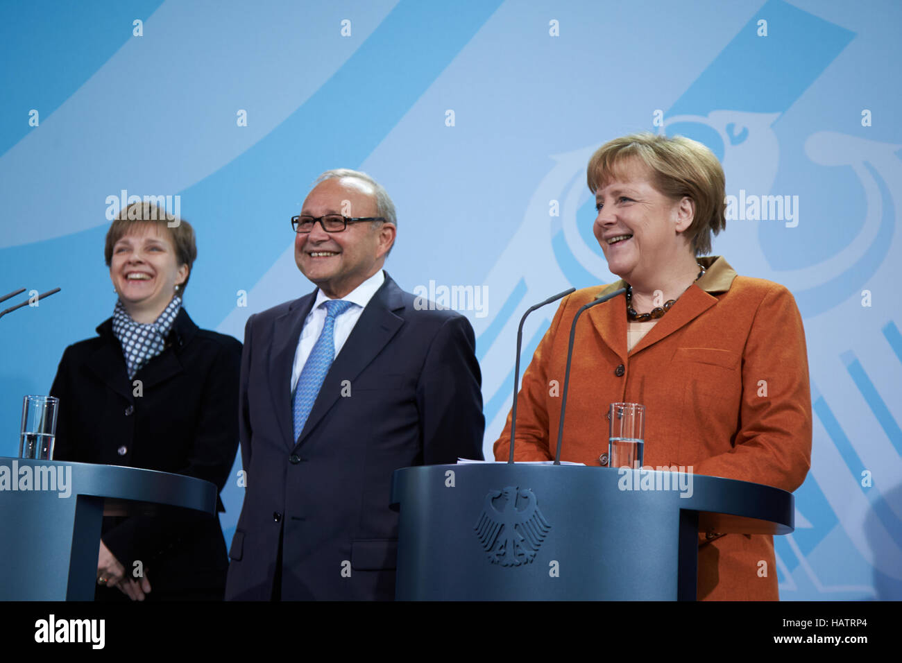 Merkel receives annual macroeconomic report Stock Photo