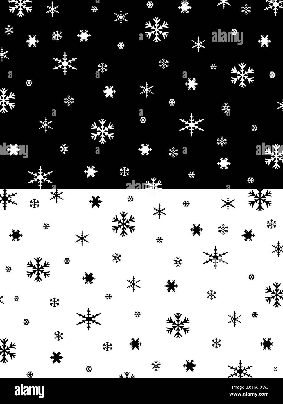Schneeflockentextur schwarz/weiß Stock Photo