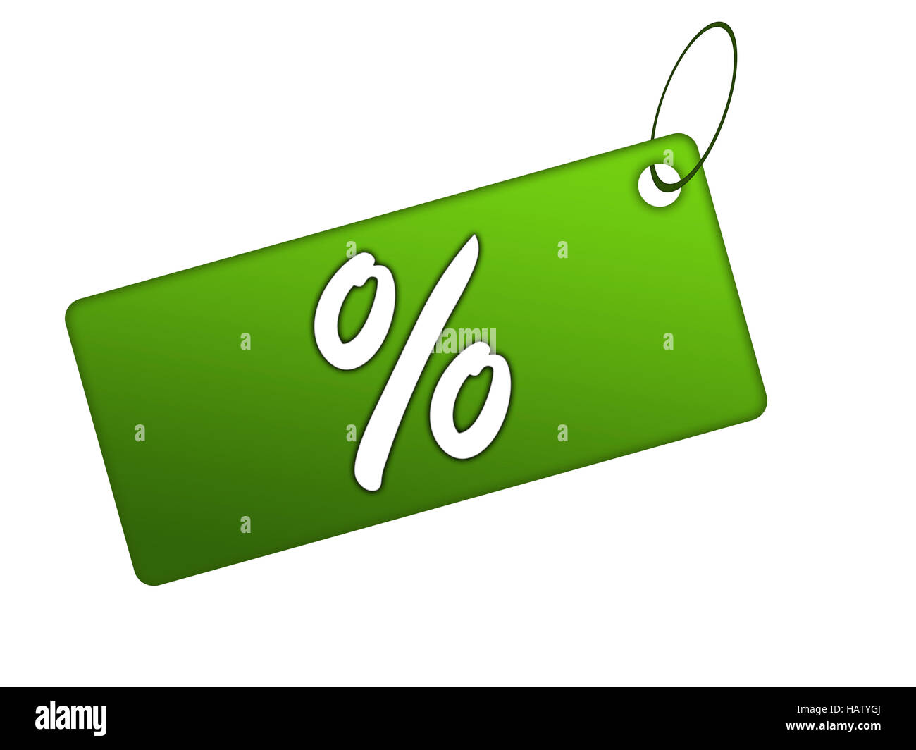 Prozentkarte grün Stock Photo