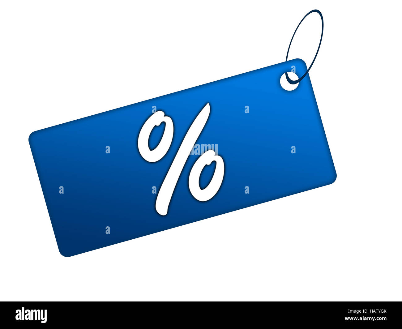 Prozentkarte blau Stock Photo