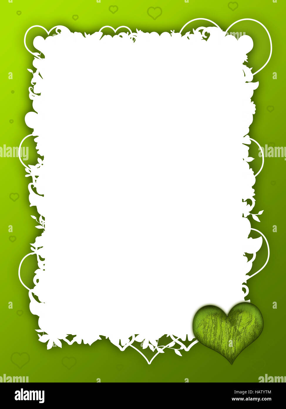 Valentinstag Grußkarte grün Stock Photo