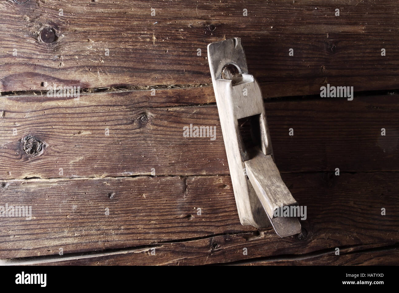 old wooden planer Stock Photo