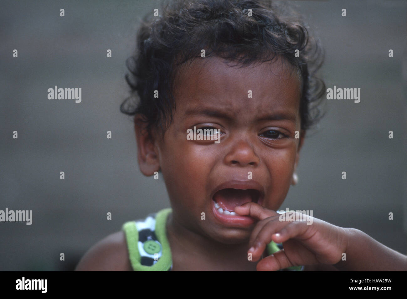 Young boy crying Stock Photo