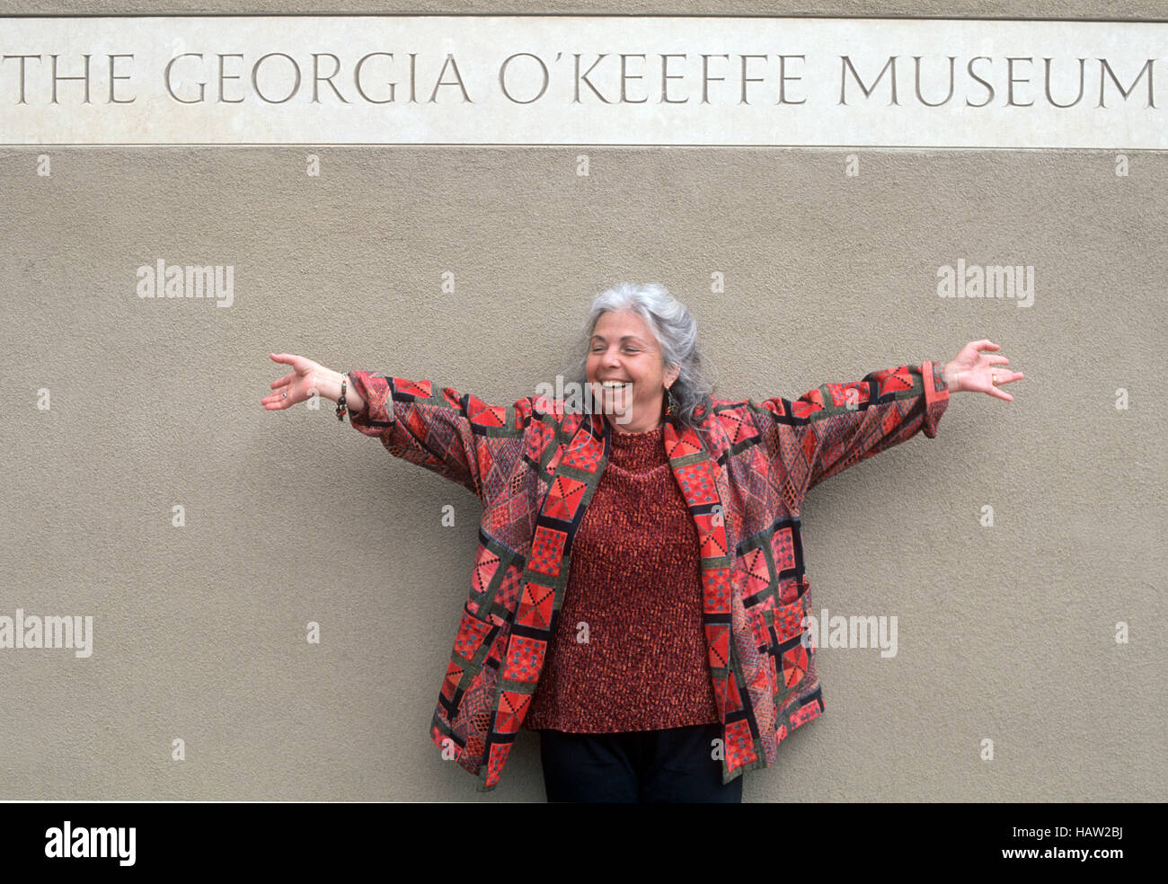Georgia O'Keeffe fan at O'Keeffe Museum i Santa Fe, NM Stock Photo