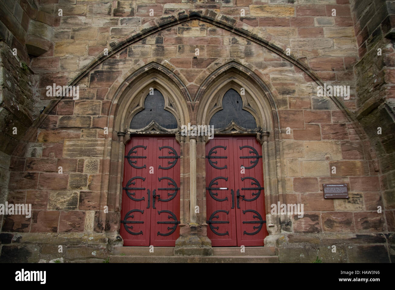 Porch, St.-Etienne, Hombourg-Haut, France Stock Photo