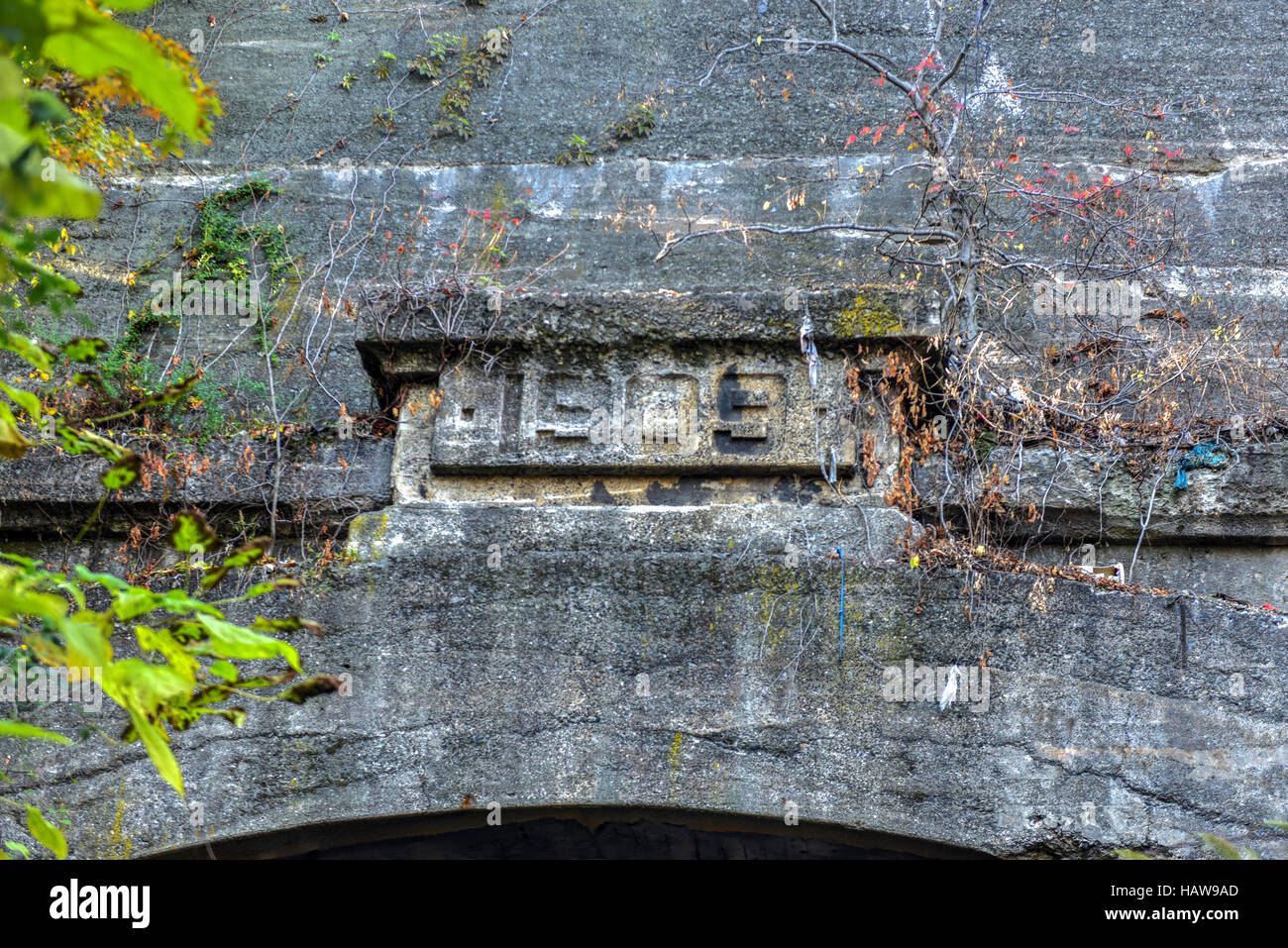Train tunnel from 1909 going through the Bergen Arches of Jersey City