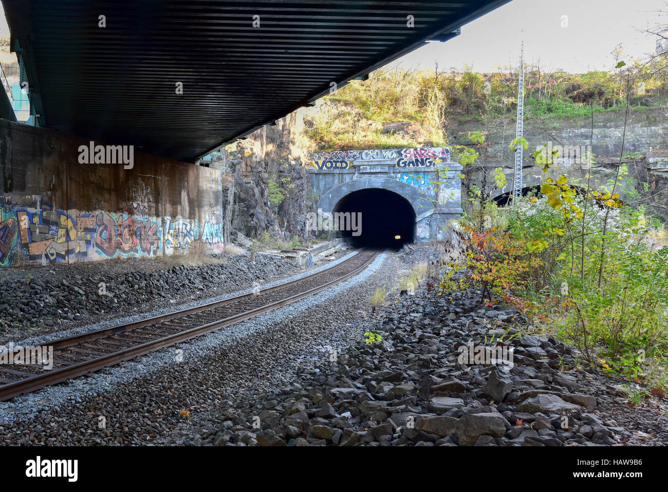 Erie train tunnel part of the Bergen Arches of Jersey City, New Jersey