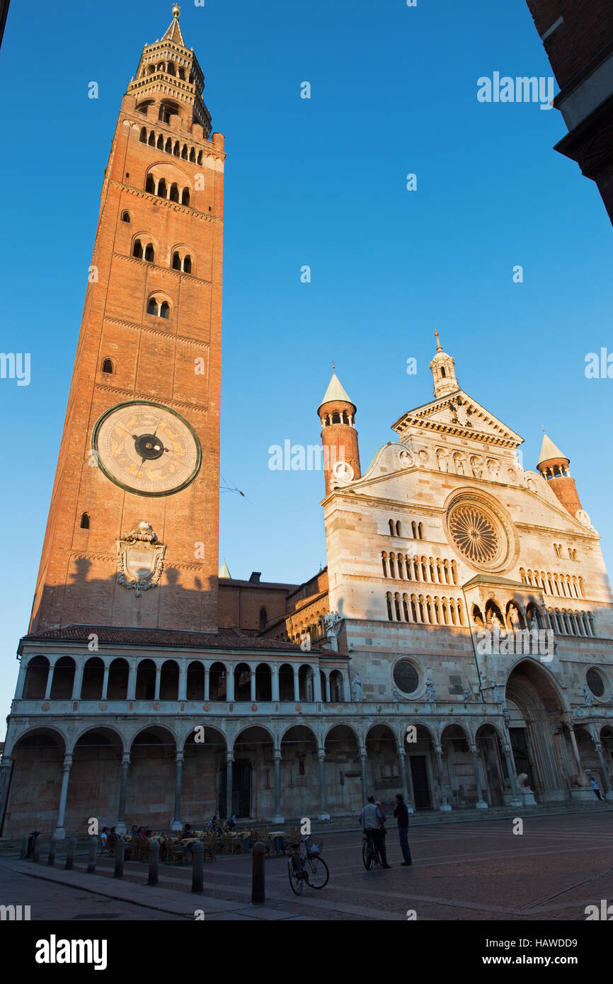 CREMONA, ITALY - MAY 24, 2016: The cathedral Assumption of the Blessed Virgin Mary in evening light. Stock Photo
