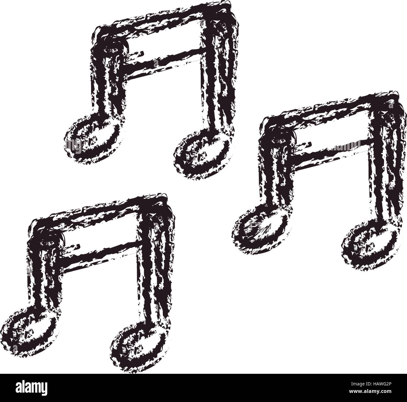 Music note icon. Sound melody pentagram and musical theme. Isolated design. Vector illustration