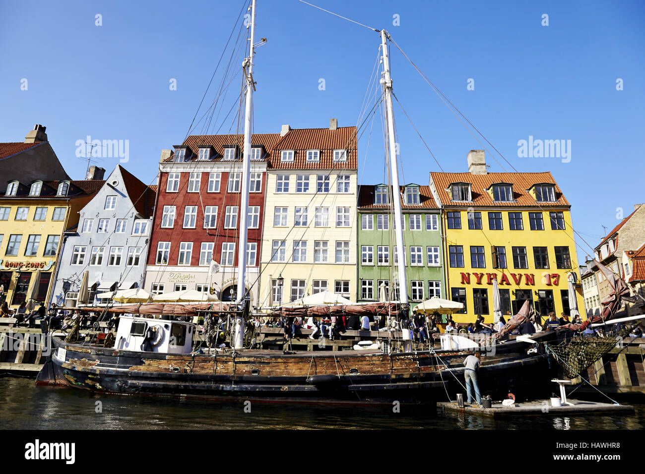 Nyhavn (New Harbour) in Copenhagen, Denmark Stock Photo - Alamy