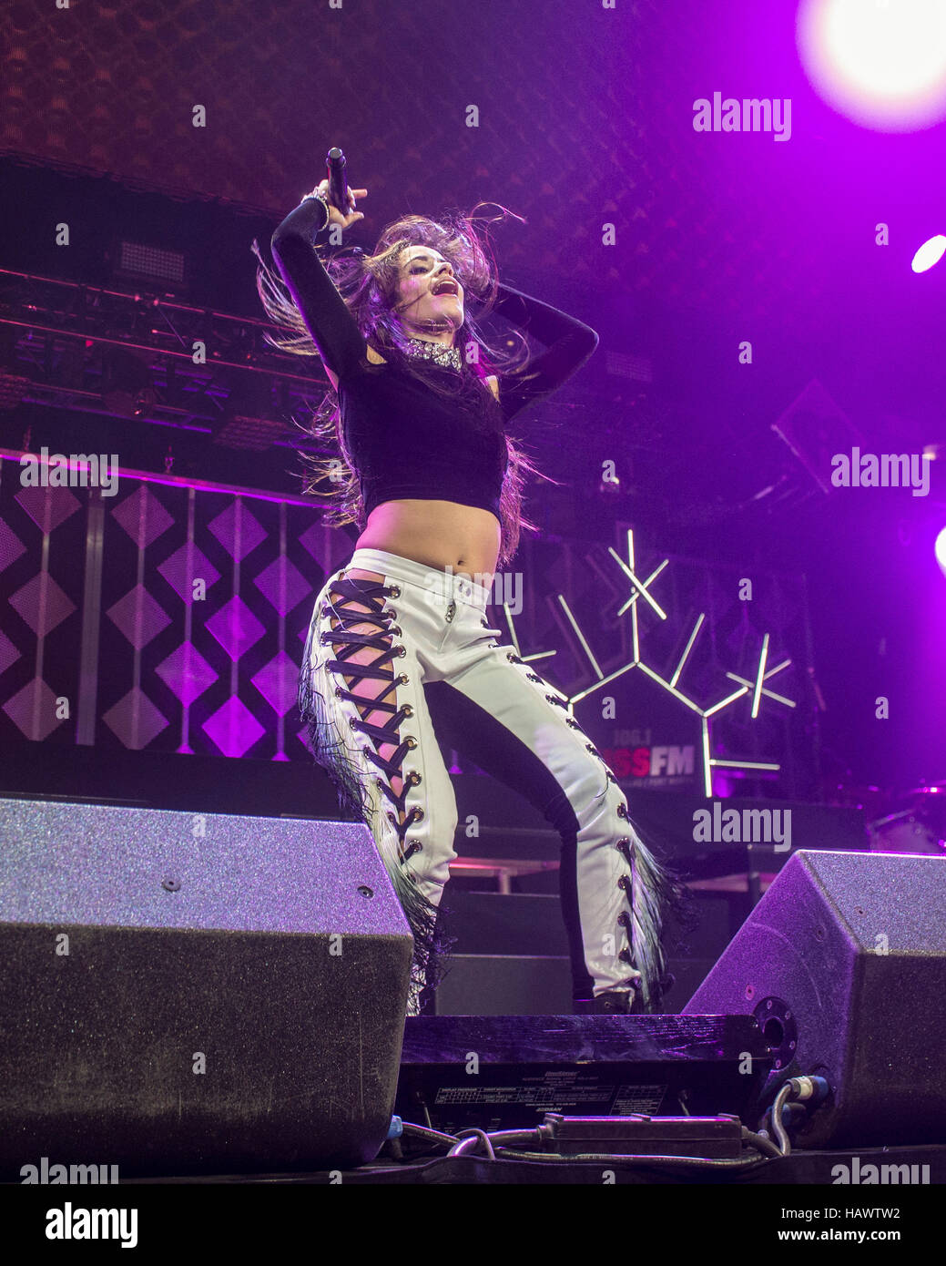 Camila Cabello of Fifth Harmony performing at the 2016 Jingle Ball in