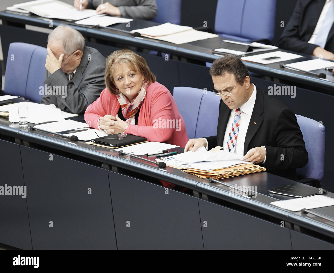 Government statemen at the German Parlament Stock Photo