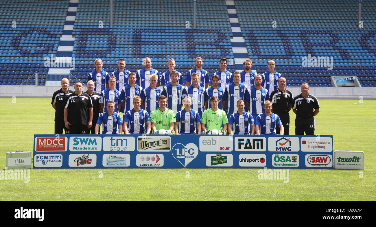 Team 1.FC Magdeburg 2013-2014 Stock Photo
