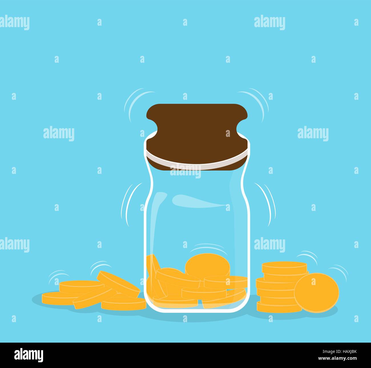 Piggy bank with falling gold coins - Contribution to the Future Stock ...