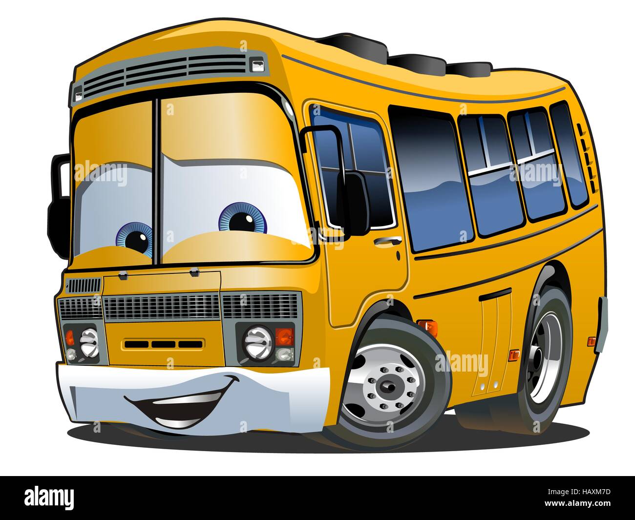 Cartoon School Bus Stock Photo