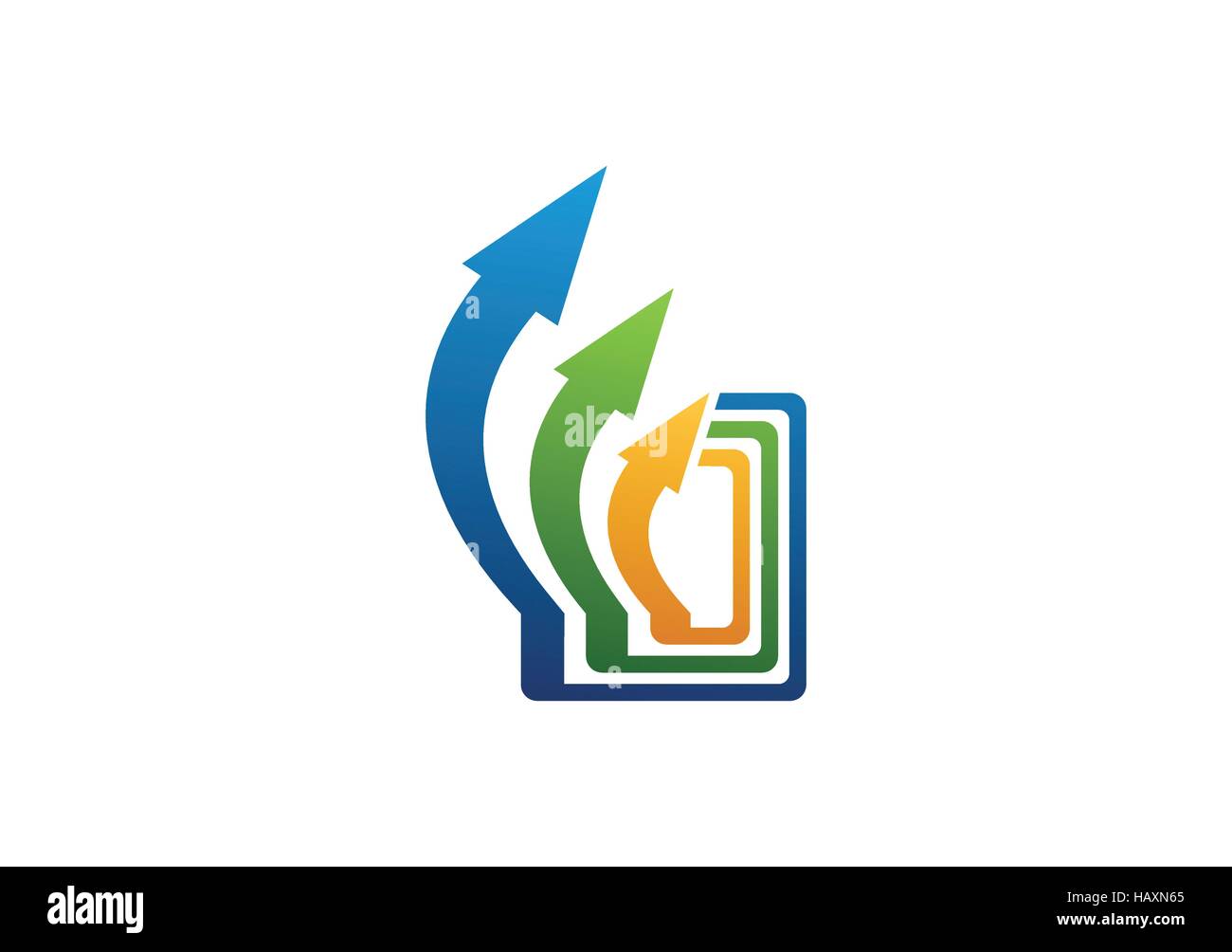 abstract arrows success direction logo icon, square finance business symbol vector design Stock Vector