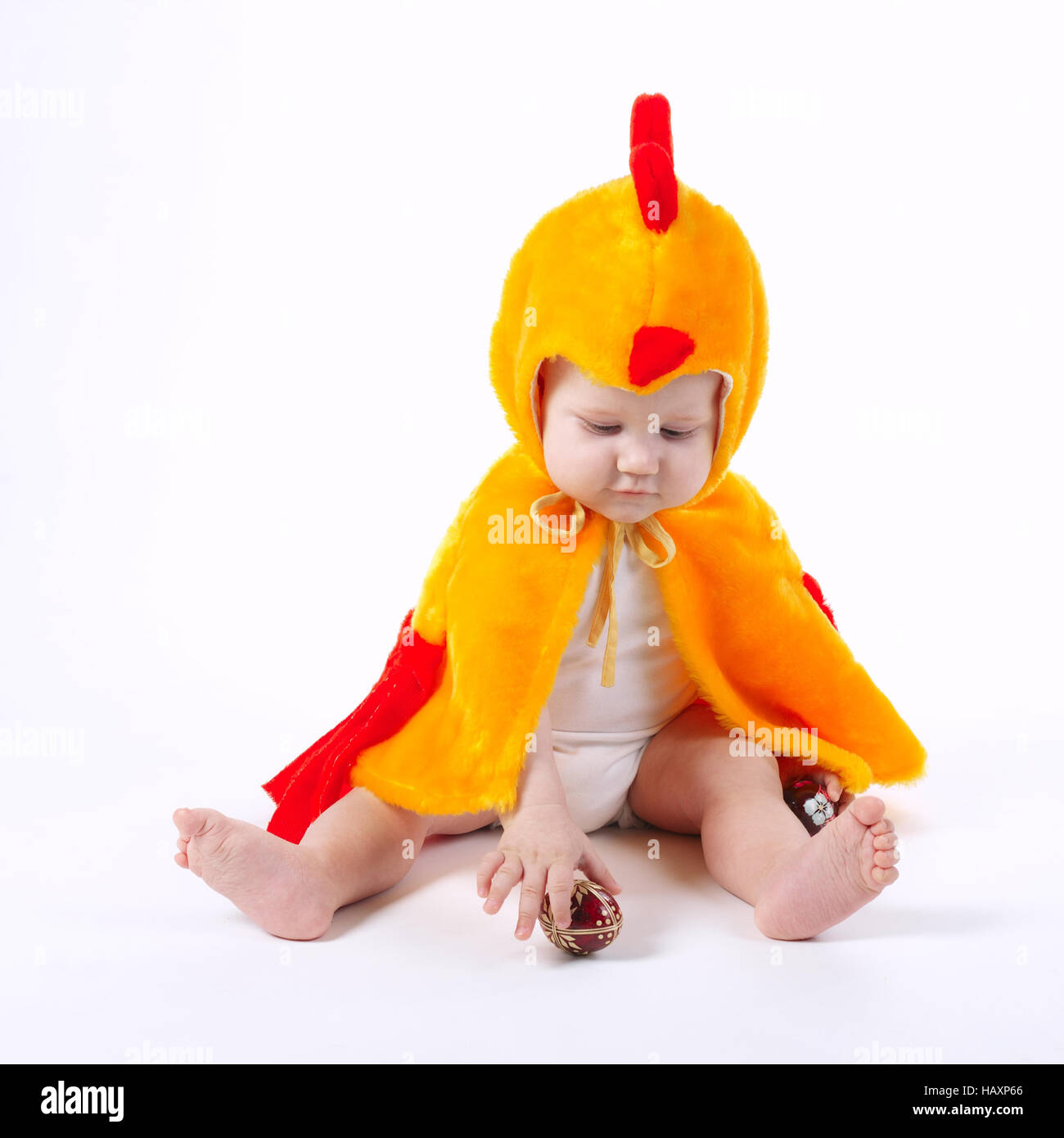 little funny boy in chicken costume Stock Photo Alamy