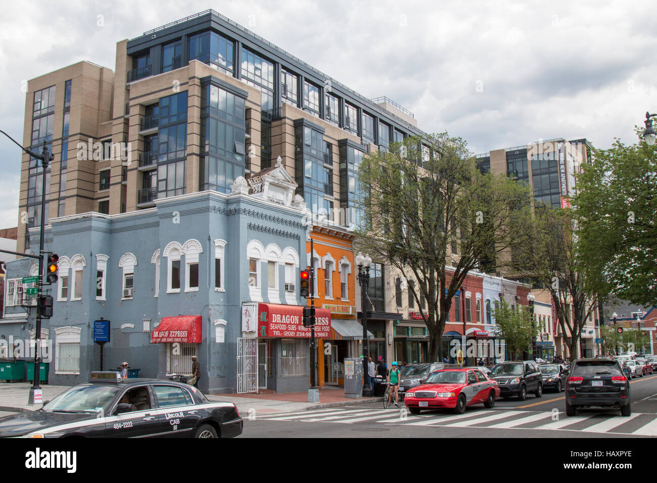 7th and T Streets NW, Shaw neighborhood near Howard University in Washington DC. Stock Photo