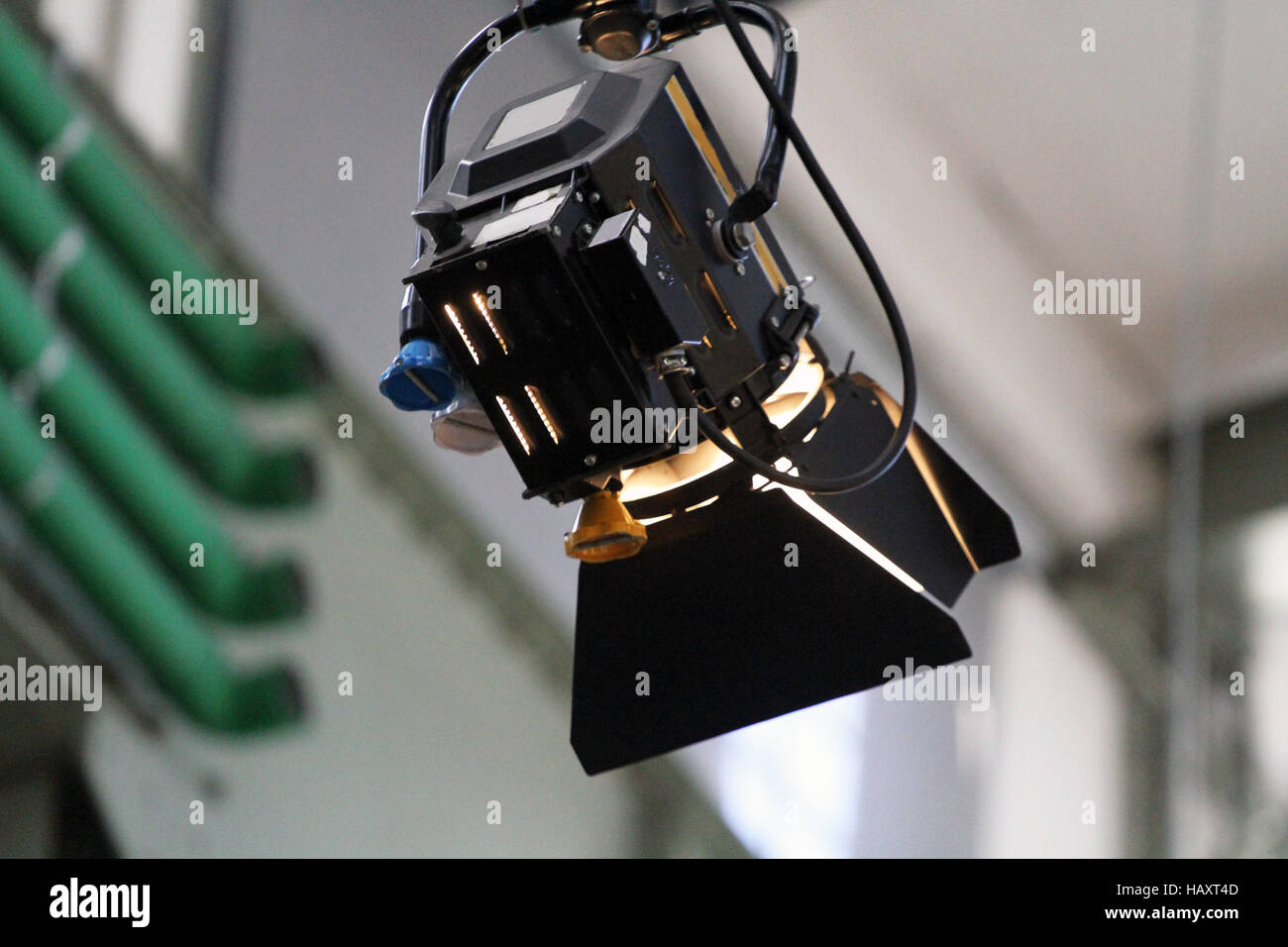 Hanging stage lights lamp for shining. Lighting equipment illustration