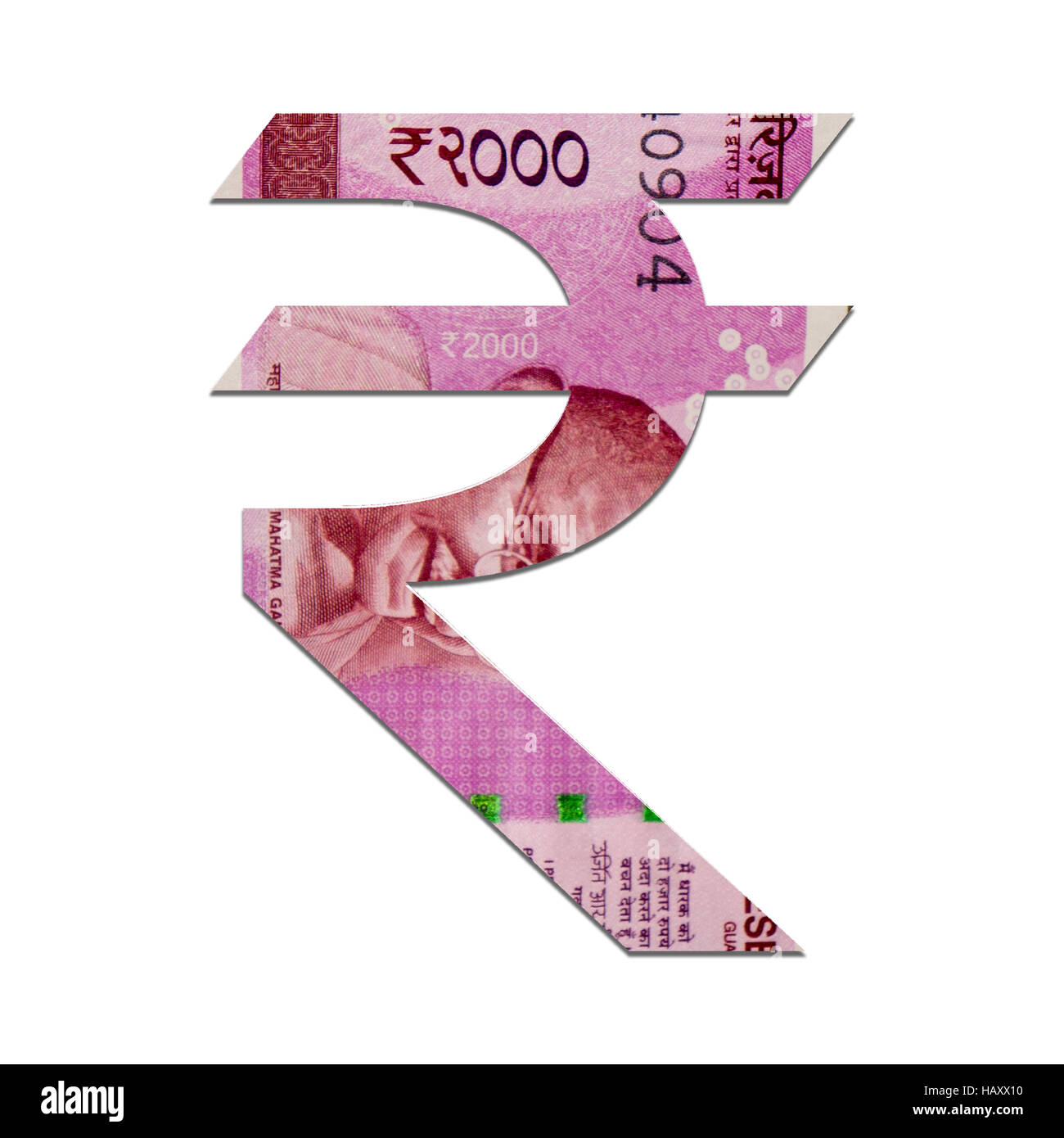 2000 rupees in rupee symbol Stock Photo