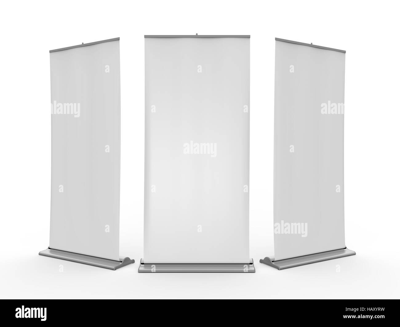 Blank Roll Up Display Banner Stock Photo Alamy