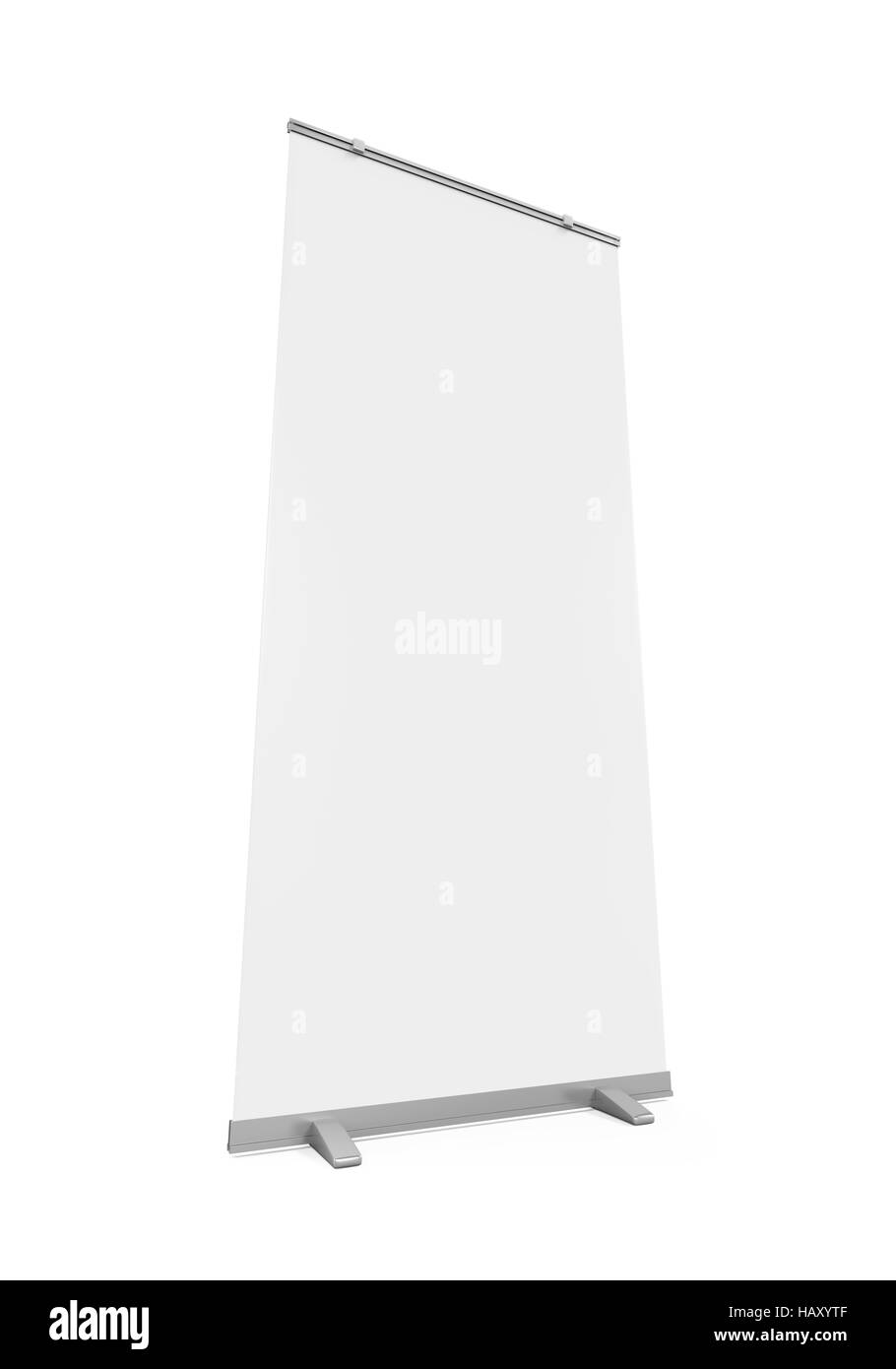 Blank Roll Up Display Banner Stock Photo Alamy