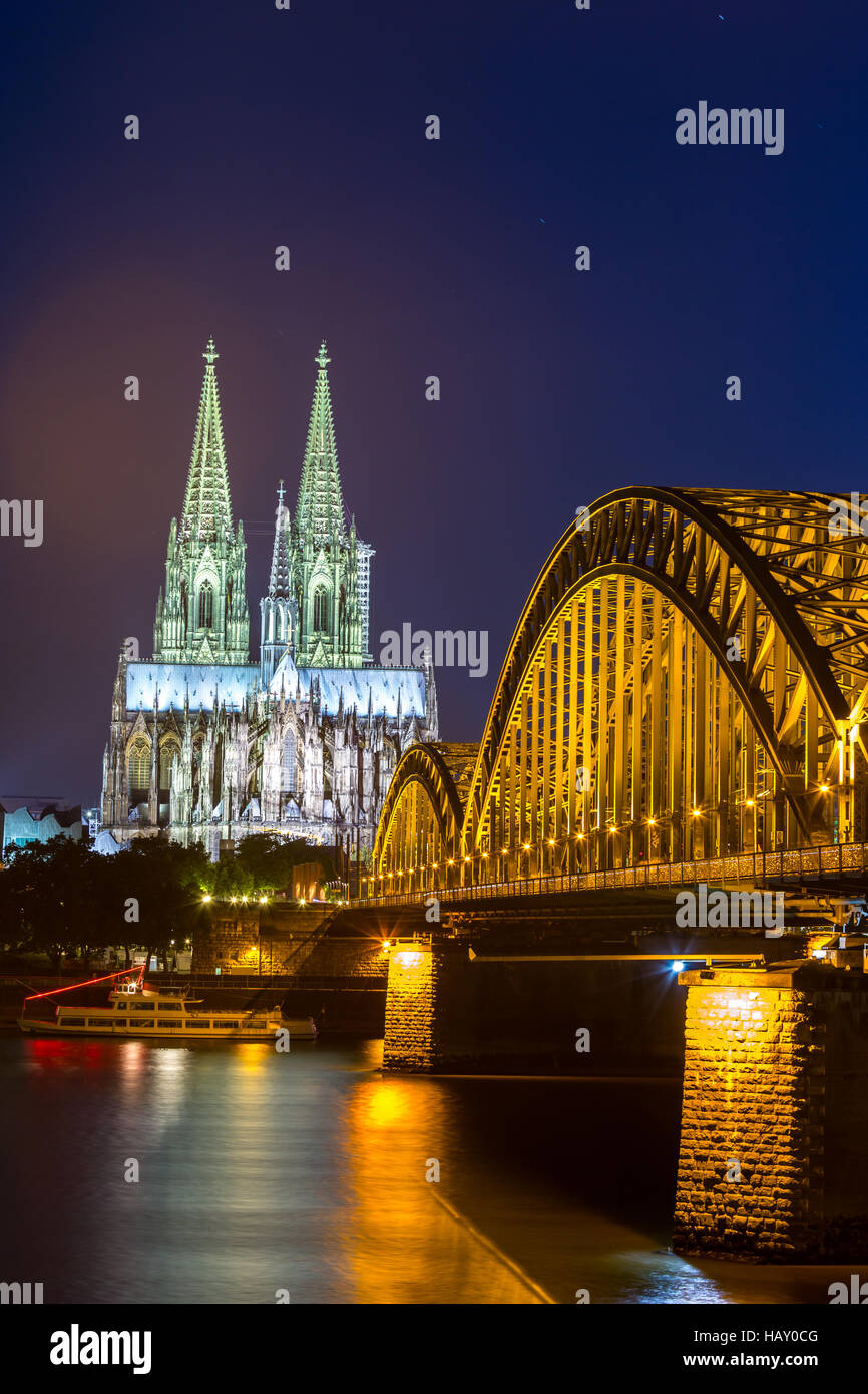 Cologne Cathedral And Hohenzollern Bridge Cologne Germany Stock Photo