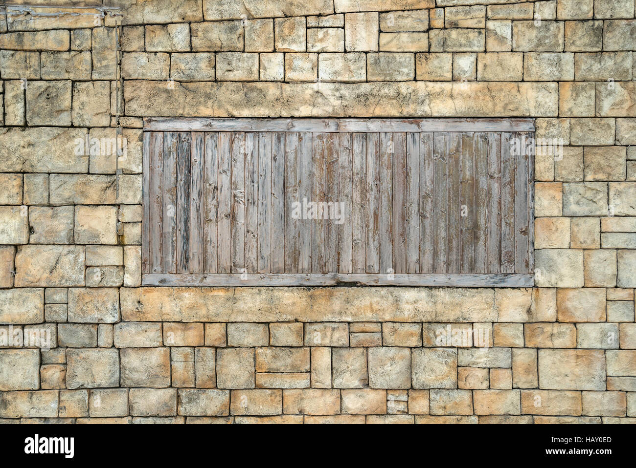 grunge brick wall with wooden window using as background Stock Photo ...