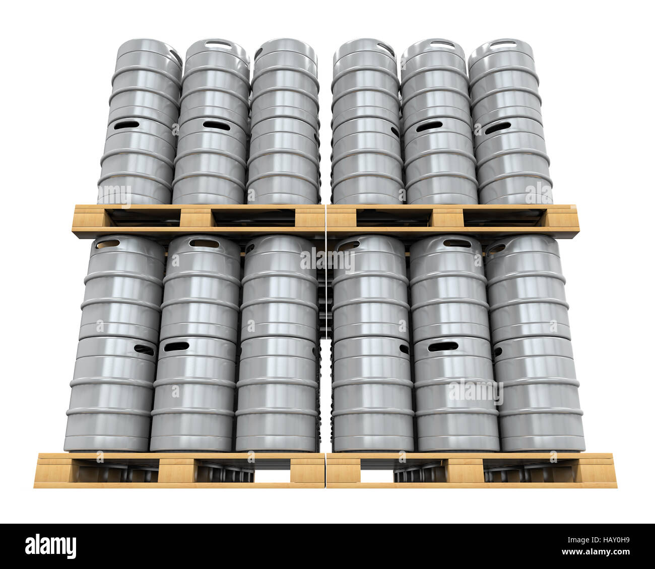 Metal Beer Kegs Stock Photo Alamy