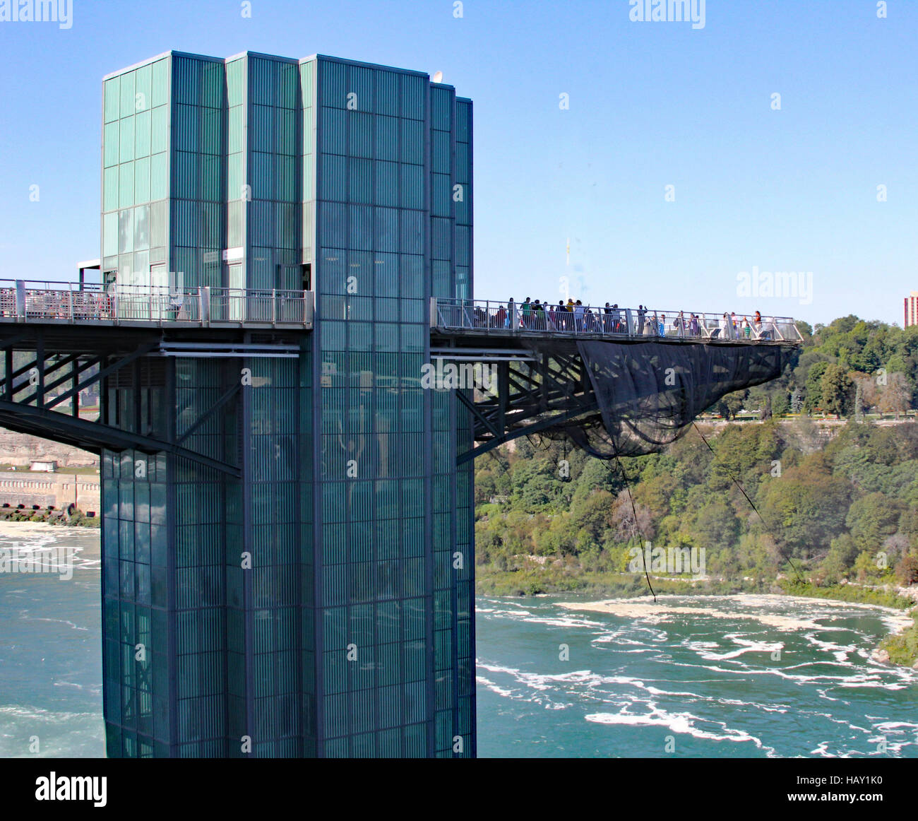 Observation tower at Niagara Falls, New York, American side with views of both American and Canadian falls Stock Photo