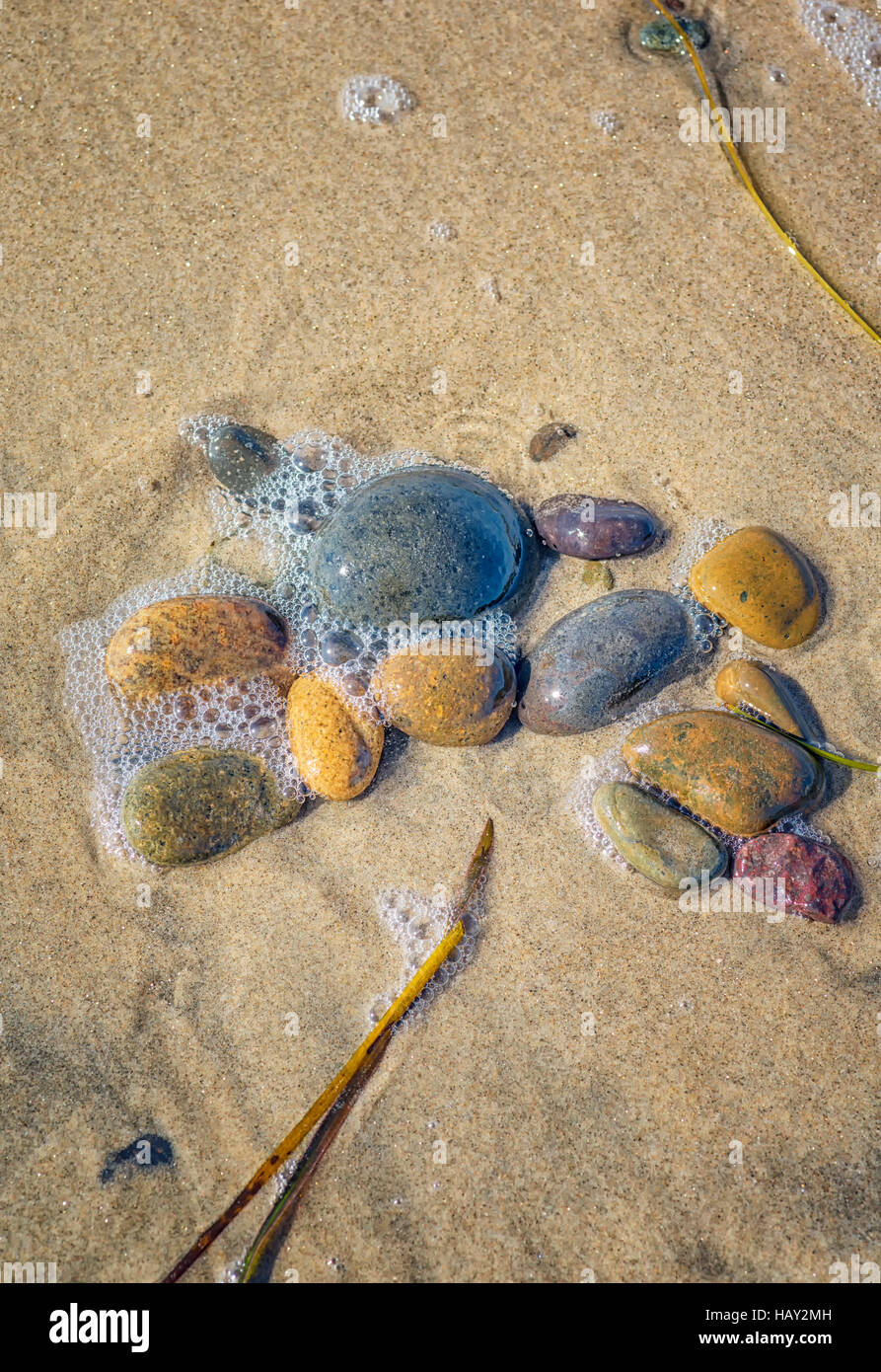 group of rock on the beach. Stock Photo