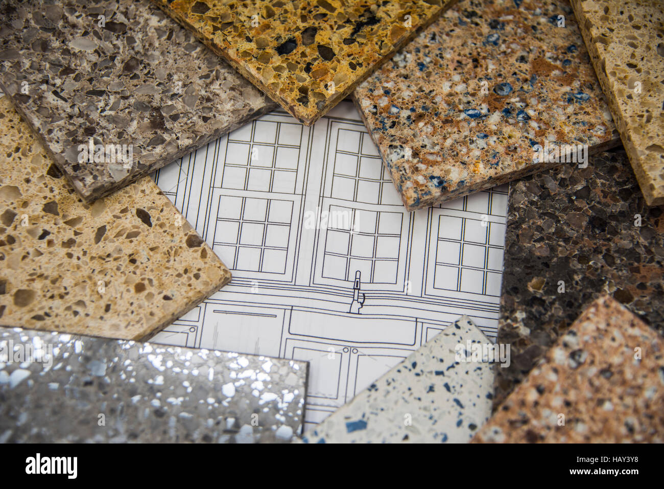 New Stone Samples Granite Counter Tops And Ceramic Tile Floor