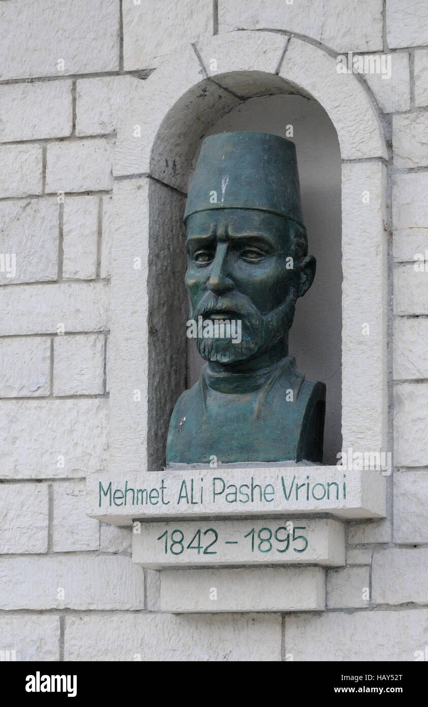 Representation of Mehmet Ali Pashe Vrioni, a nineteenth century Albanian nationalist associated with the League of Prizren. Stock Photo