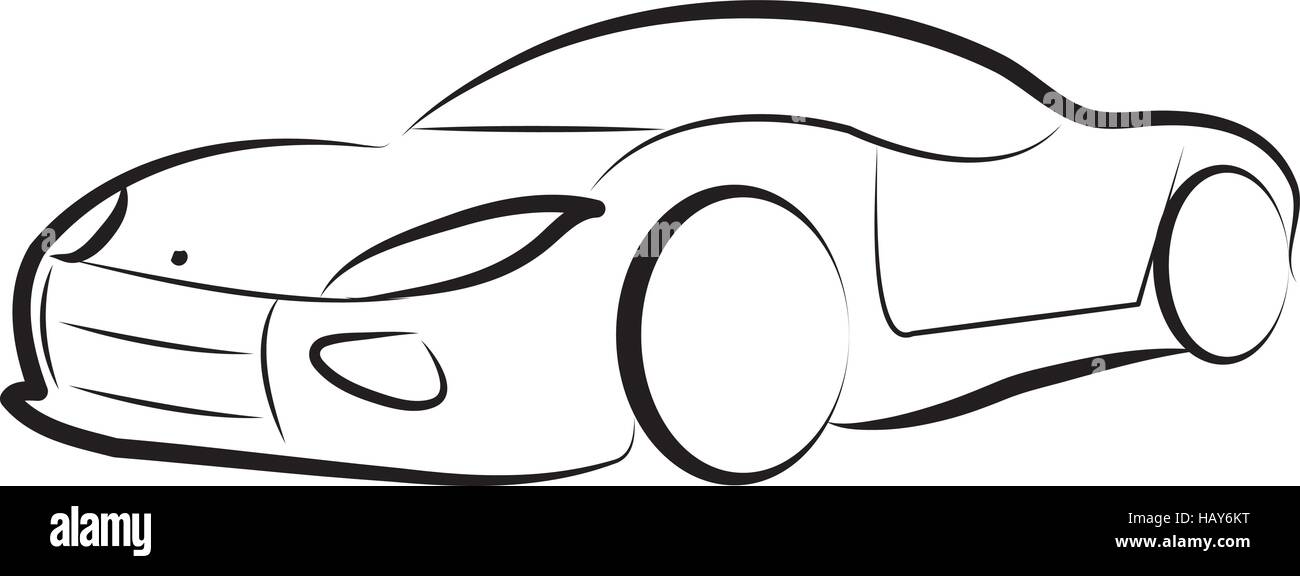 car silhouette logo sketch vector Stock Vector