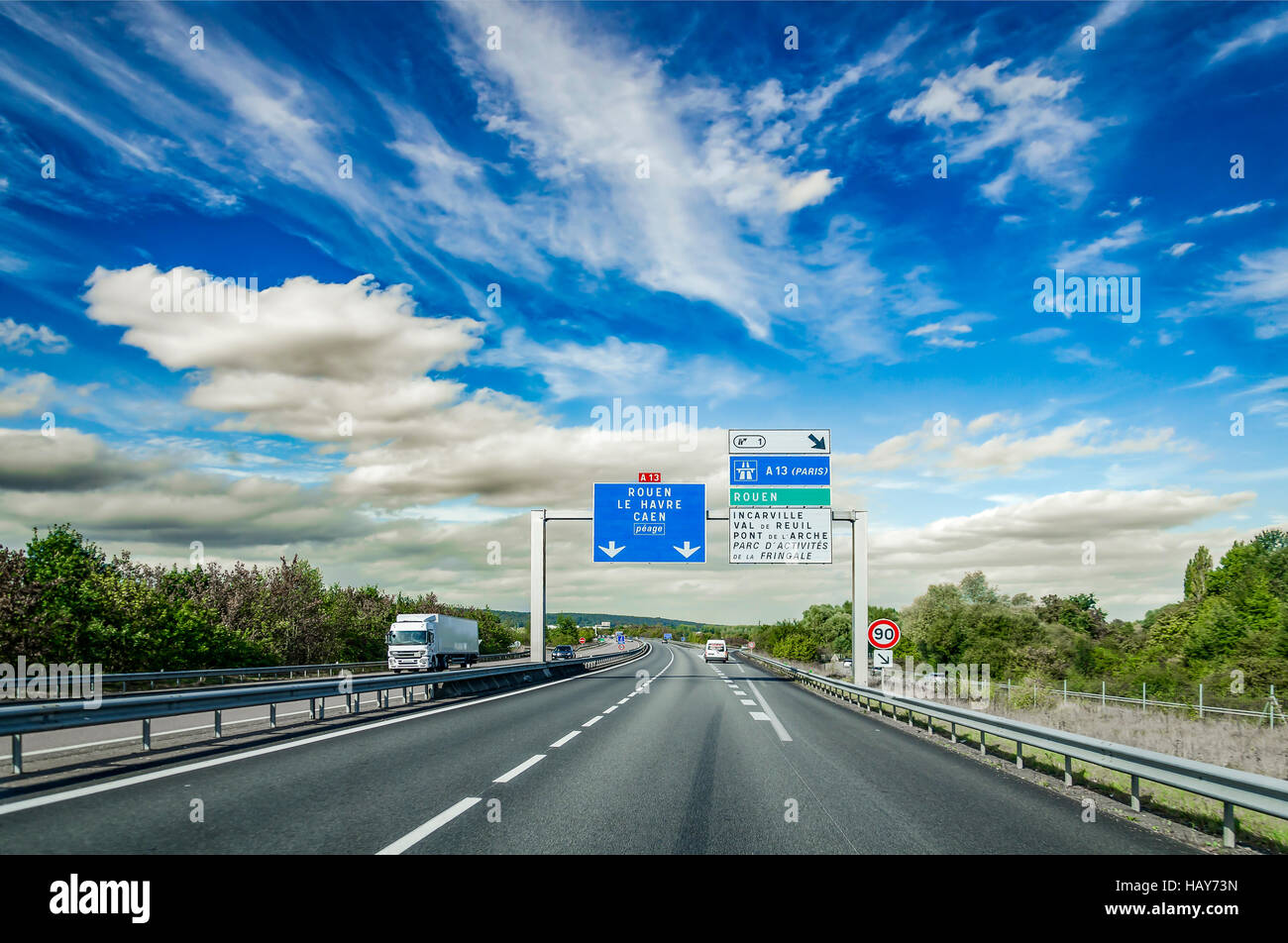 Motorway in france hi-res stock photography and images - Alamy