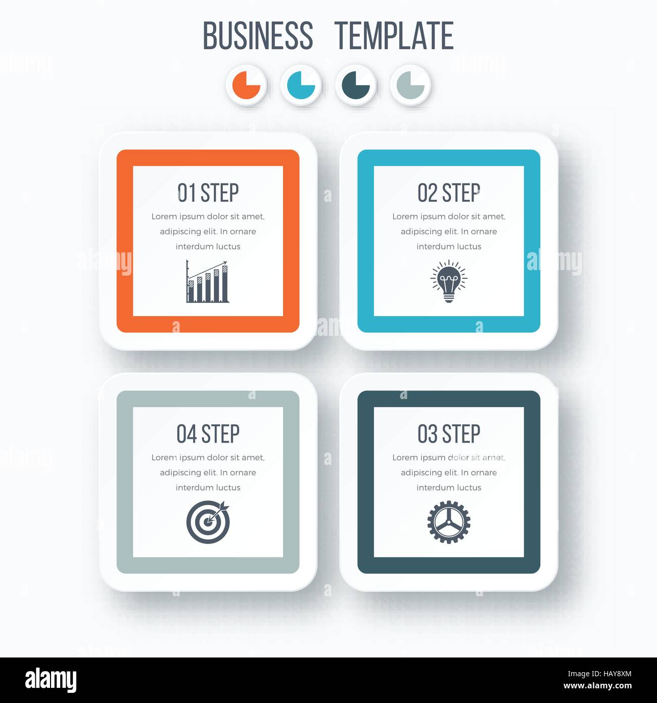 Infographics template four options with square Stock Vector Image & Art ...