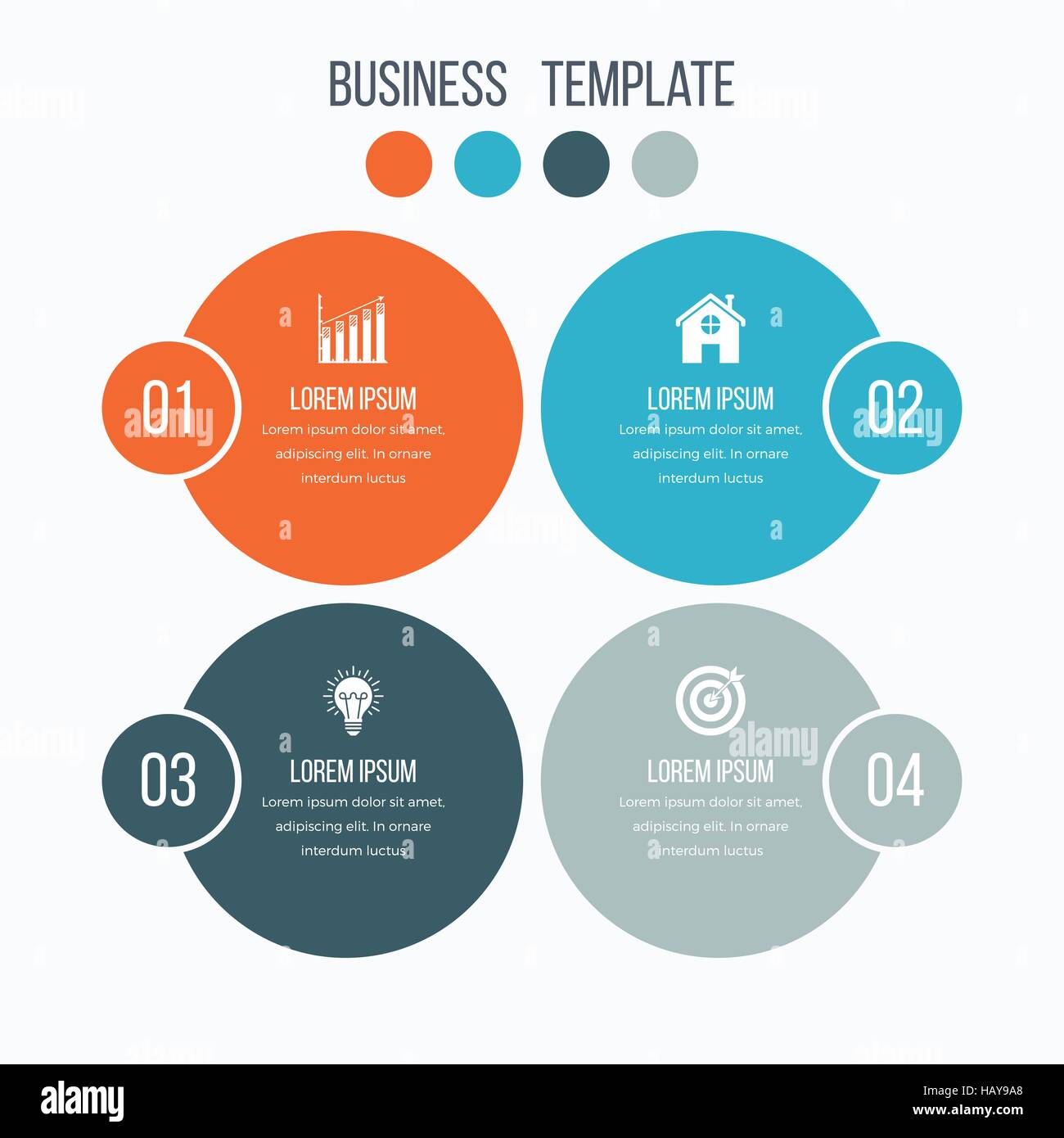 Infographics template four options with circle Stock Vector Image & Art ...