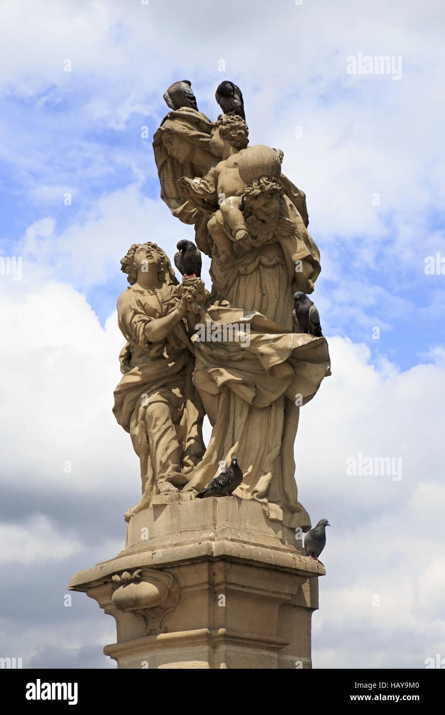 Statue of St. Anne. Charles Bridge in Prague Stock Photo Alamy